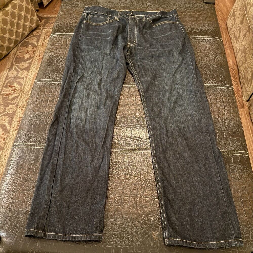 Levi's 505 Straight Jeans Womens Blue Dark Wash High Rise 36x30 Denim
